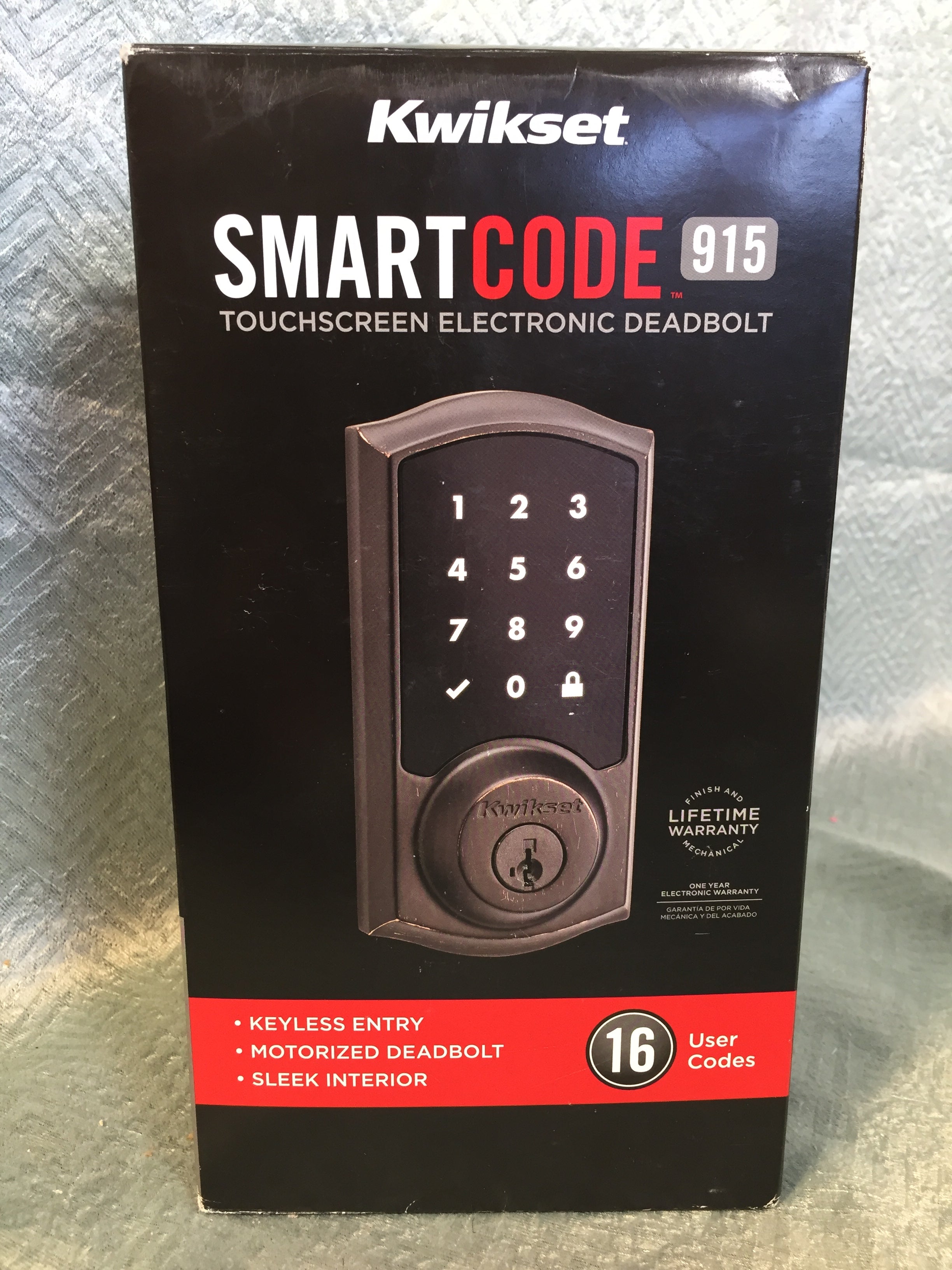 Kwikset 99150-003 SmartCode 915 Touchscreen Electronic UL Deadbolt with Key (7624437858542)
